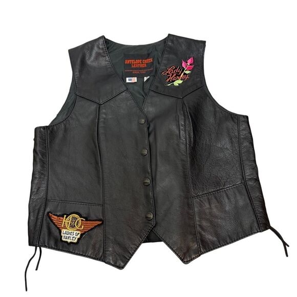 Antelope Creek Leather Lady Harley Vest Women’s Sz. S - Picture 1 of 9